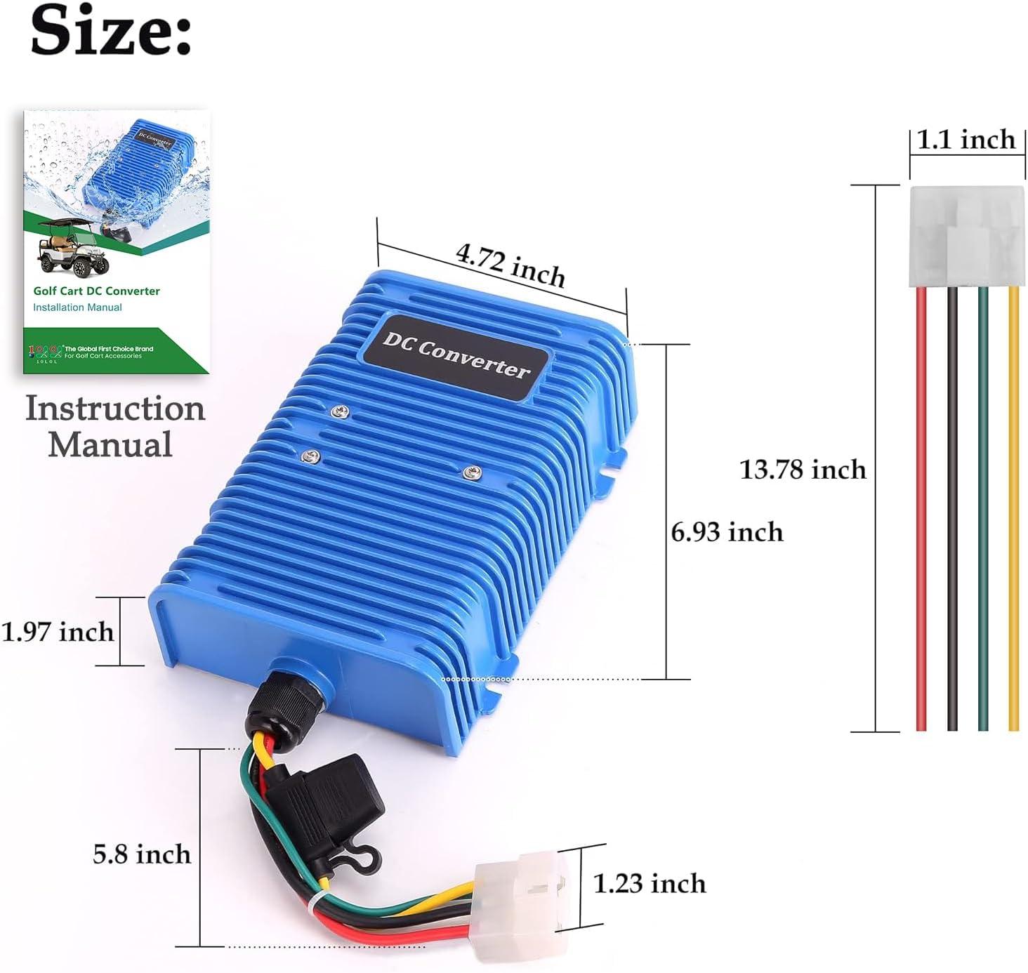 image10L0L Golf Cart Voltage Reducer 36V 48V to 12V 30A 350W Universal DC Step Down Converter Regulator Transformer for Yamaha EZGO Club Car