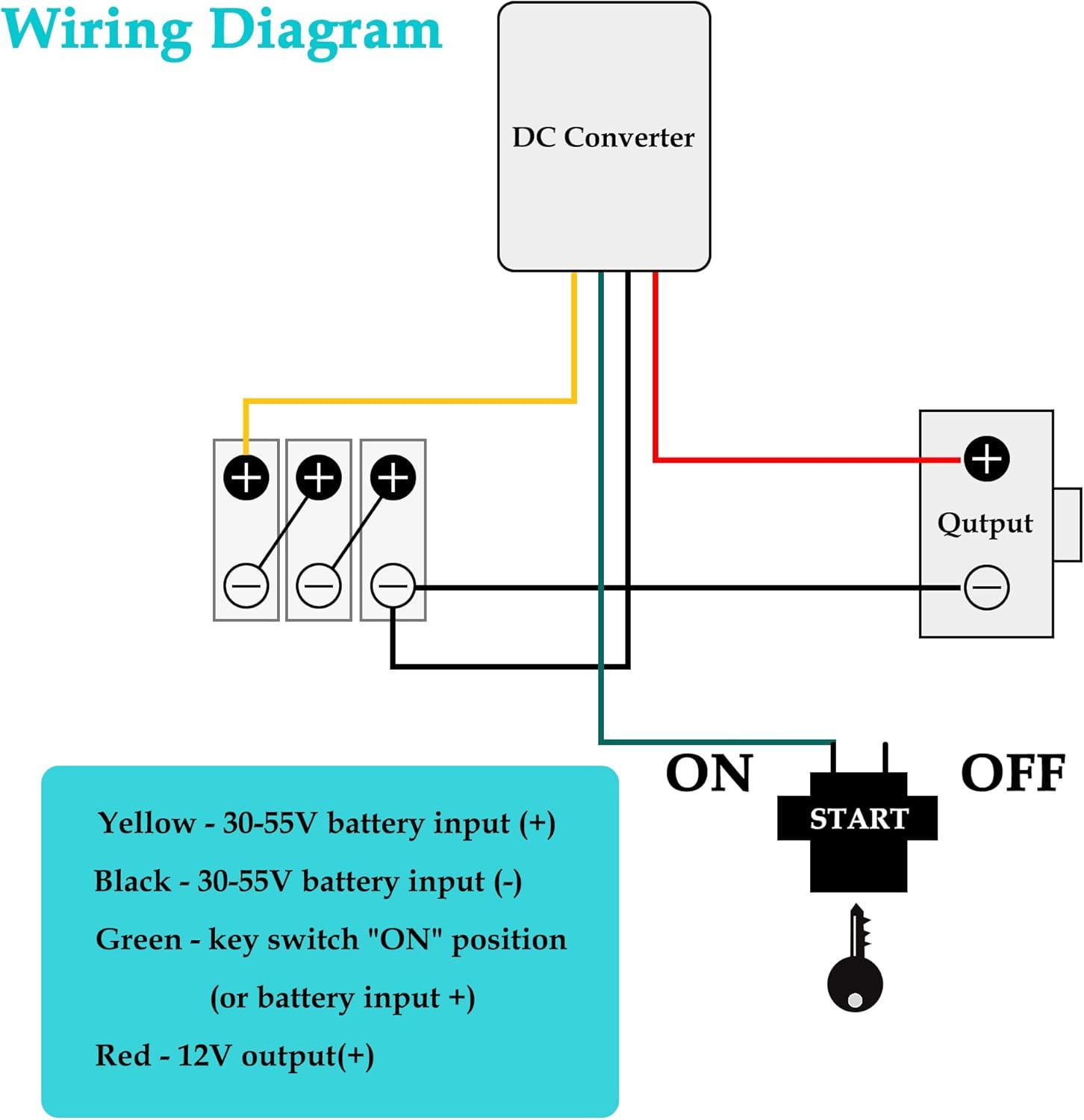 image10L0L Golf Cart Voltage Reducer 36V 48V to 12V 30A 350W Universal DC Step Down Converter Regulator Transformer for Yamaha EZGO Club Car