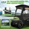 image10L0L 2 Passenger Deluxe Golf Cart Driving Enclosures for Club Car Precedent Waterproof Portable Transparent Golf Cart Cover Storage Enclosure  4Sided Roof up to 57quot LBlack