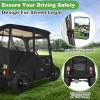 image10L0L 2 Passenger Deluxe Golf Cart Driving Enclosures for Club Car Precedent Waterproof Portable Transparent Golf Cart Cover Storage Enclosure  4Sided Roof up to 57quot LBlack