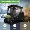 image10L0L 2 Passenger Deluxe Golf Cart Driving Enclosures for Club Car Precedent Waterproof Portable Transparent Golf Cart Cover Storage Enclosure  4Sided Roof up to 57quot LBlack