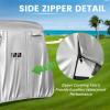 image10L0L 2442 Passenger Golf Cart Cover Fits for Yamaha EZGO Club Car 420D Waterproof Durable Polyester Golf Cart Cover with Three Zipper Doors Windproof Sunproof  BlackArmy GreenSliverPure Silver