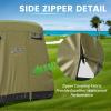 image10L0L 2442 Passenger Golf Cart Cover Fits for Yamaha EZGO Club Car 420D Waterproof Durable Polyester Golf Cart Cover with Three Zipper Doors Windproof Sunproof  BlackArmy GreenSliverArmy Green