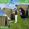 image10L0L 2442 Passenger Golf Cart Cover Fits for Yamaha EZGO Club Car 420D Waterproof Durable Polyester Golf Cart Cover with Three Zipper Doors Windproof Sunproof  BlackArmy GreenSliverArmy Green