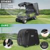 image10L0L 2442 Passenger Golf Cart Cover Fits for Yamaha EZGO Club Car 420D Waterproof Durable Polyester Golf Cart Cover with Three Zipper Doors Windproof Sunproof  BlackArmy GreenSliverBlack