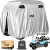 image10L0L 2442 Passenger Golf Cart Cover Fits for Yamaha EZGO Club Car 420D Waterproof Durable Polyester Golf Cart Cover with Three Zipper Doors Windproof Sunproof  BlackArmy GreenSliverPure Silver