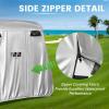 image10L0L 2442 Passenger Golf Cart Cover Fits for Yamaha EZGO Club Car 420D Waterproof Durable Polyester Golf Cart Cover with Three Zipper Doors Windproof Sunproof  BlackArmy GreenSliverPure Silver