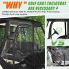 image10L0L 4 Passenger Golf Cart Enclosure Drivable Rain Cover Short Roof 5659quot with Bench for Club Car DS Windproof Waterproof Portable 4Sided Clear Window ampamp Durable YKK Door Zipper