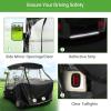 image10L0L 4 Passenger Golf Cart Enclosure for Club Car DS 600D Waterproof Windproof Portable Transparent Golf Cart Rain CoverDriving Enclosure Black Tailight Can Be Seen