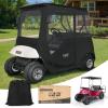 image10L0L 600D Golf Cart Enclosure 2 Passenger Rain Cover 4 Sided for EZGO TXTRXV with 2 Door Zippers Security Side Mirror Openings Taillight Zone UPVC Windows Waterproof Portable TransparentBlack