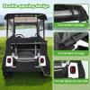 image10L0L 600D Golf Cart Enclosure 2 Passenger Rain Cover 4 Sided for EZGO TXTRXV with 2 Door Zippers Security Side Mirror Openings Taillight Zone UPVC Windows Waterproof Portable TransparentBlack