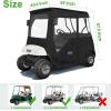 image10L0L 600D Golf Cart Enclosure 2 Passenger Rain Cover 4 Sided for EZGO TXTRXV with 2 Door Zippers Security Side Mirror Openings Taillight Zone UPVC Windows Waterproof Portable TransparentBlack