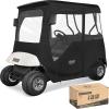 image10L0L 600D Golf Cart Enclosure 2 Passenger Rain Cover 4 Sided for EZGO TXTRXV with 2 Door Zippers Security Side Mirror Openings Taillight Zone UPVC Windows Waterproof Portable TransparentBlack