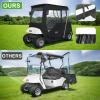 image10L0L 600D Golf Cart Enclosure 2 Passenger Rain Cover 4 Sided for EZGO TXTRXV with 2 Door Zippers Security Side Mirror Openings Taillight Zone UPVC Windows Waterproof Portable TransparentBlack