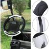 image10L0L Golf Cart 14quot Steering Leather Wheel Cover for Club Car DS Precedent for Yamaha Models Breathable Rubber Leather MaterialsGood Texture Nice Look Black White Colorblackwhite