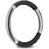 image10L0L Golf Cart 14quot Steering Leather Wheel Cover for Club Car DS Precedent for Yamaha Models Breathable Rubber Leather MaterialsGood Texture Nice Look Black White Colorblackgray