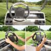 image10L0L Golf Cart 14quot Steering Leather Wheel Cover for Club Car DS Precedent for Yamaha Models Breathable Rubber Leather MaterialsGood Texture Nice Look Black White Colorblackgray