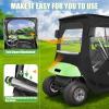 image10L0L Golf Cart Enclosure 2 Passenger 600D for EZGO TXTRXV with 2 Door Zippers Security Side Mirror Openings Waterproof Driving Rain Cover