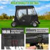 image10L0L Golf Cart Enclosure 2 Passenger 600D for EZGO TXTRXV with 2 Door Zippers Security Side Mirror Openings Waterproof Driving Rain Cover