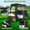 image10L0L Golf Cart Enclosure 2 Passenger 600D for EZGO TXTRXV with 2 Door Zippers Security Side Mirror Openings Waterproof Driving Rain Cover