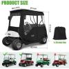 image10L0L Golf Cart Enclosure 2 Passenger 600D for EZGO TXTRXV with 2 Door Zippers Security Side Mirror Openings Waterproof Driving Rain Cover