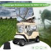 image10L0L Golf Cart Enclosure 2 Passenger for EZGO TXTWaterproof Portable Drivable Golf Cart Storage CoverTravel 4Sided EnclosureBeige