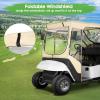image10L0L Golf Cart Enclosure 2 Passenger for EZGO TXTWaterproof Portable Drivable Golf Cart Storage CoverTravel 4Sided EnclosureBeige