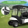 image10L0L Golf Cart Enclosure 2 Passenger for EZGO TXTWaterproof Portable Drivable Golf Cart Storage CoverTravel 4Sided EnclosureBlack