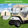 image10L0L Golf Cart Enclosure Fit for 2 Passengers EZGO TXT RXV600D Waterproof Snowproof Golf Buggy Keep Warm Cover 2 Door Zippers 4Side Clear Window and 4 Windproof Hooks Golf Cart Rain Cover BlackBeige