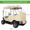 image10L0L Golf Cart Enclosure Fit for 2 Passengers EZGO TXT RXV600D Waterproof Snowproof Golf Buggy Keep Warm Cover 2 Door Zippers 4Side Clear Window and 4 Windproof Hooks Golf Cart Rain Cover BlackBeige