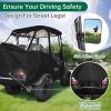 image10L0L Golf Cart Enclosure for 4 Passengers Club Car Precedent  57 Roof Fit Waterproof Transparent Driving Cover with Security Side Mirror Openings Black  Fits 4 Seater
