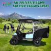 image10L0L Golf Cart Enclosure for 4 Passengers Club Car Precedent  57 Roof Fit Waterproof Transparent Driving Cover with Security Side Mirror Openings Black  Fits 4 Seater