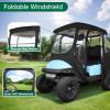 image10L0L Golf Cart Enclosure for 4 Passengers Club Car Precedent  57 Roof Fit Waterproof Transparent Driving Cover with Security Side Mirror Openings Black  Fits 4 Seater