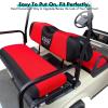 image10L0L Golf Cart Front  Rear Seat Cover Set for EZGO TXT RXV ampamp Club Car DS 4 Passenger Models Bench Seat Covers Kit Breathable Washable Polyester Mesh Cloth SXSRedBlackFrontRear Seat Cover