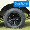 image10L0L Golf Cart Hubcaps 8 Inch Set of 4Shiny and Durability Wheel Covers Golf Cart Hub Caps for YamahaEZGOClub CarDirtyResistant BlackBlack