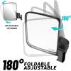 image10L0L Golf Cart Mirror No Drilling Extra Large Side View Mirror Universal for Yamaha Club Car EZGO Folding Side Rear View Mirrors Adjustable 180 Degree Black Clips