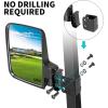 image10L0L Golf Cart Mirror No Drilling Extra Large Side View Mirror Universal for Yamaha Club Car EZGO Folding Side Rear View Mirrors Adjustable 180 Degree Black Clips