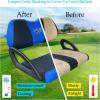 image10L0L Golf Cart Seat Covers for Club Car Precedent Yamaha Fairplay and Star Models Large Backrest 3D Air Mesh Fabric Breathable AntiSlip WashableBlue Black