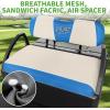 image10L0L Universal Golf Cart Seat Covers Dress UP Older Golf Cart Durable Breathable Material Fit Like a Glove for EZGO TXT RXV Club Car DS Easy to InstallBeige and Blue