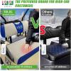 image10L0L Universal Golf Cart Seat Covers Dress UP Older Golf Cart Durable Breathable Material Fit Like a Glove for EZGO TXT RXV Club Car DS Easy to InstallBeige and Blue