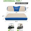image10L0L Universal Golf Cart Seat Covers Dress UP Older Golf Cart Durable Breathable Material Fit Like a Glove for EZGO TXT RXV Club Car DS Easy to InstallBeige and Blue