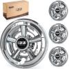 imageUniversal Golf Cart Hubcaps 8 inch Set of 4 SS Chrome Wheel Covers for Golf Cart Club Car EZGO and Other Wheel HubcapsSilver