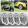 imageUniversal Golf Cart Hubcaps 8 inch Set of 4 SS Chrome Wheel Covers for Golf Cart Club Car EZGO and Other Wheel HubcapsSilver