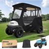 image10L0L 2 Passenger Deluxe Golf Cart Driving Enclosures for Club Car Precedent Waterproof Portable Transparent Golf Cart Cover Storage Enclosure  4Sided Roof up to 57quot LBlack