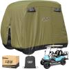 image10L0L 2442 Passenger Golf Cart Cover Fits for Yamaha EZGO Club Car 420D Waterproof Durable Polyester Golf Cart Cover with Three Zipper Doors Windproof Sunproof  BlackArmy GreenSliverArmy Green