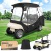 image10L0L 4 Passenger Golf Cart Enclosure for Club Car DS 600D Waterproof Windproof Portable Transparent Golf Cart Rain CoverDriving Enclosure Black Tailight Can Be Seen