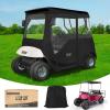 image10L0L 600D Golf Cart Enclosure 2 Passenger Rain Cover 4 Sided for EZGO TXTRXV with 2 Door Zippers Security Side Mirror Openings Taillight Zone UPVC Windows Waterproof Portable TransparentBlack