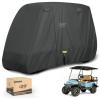 image10L0L Golf Cart Covers Universal Fits Yamaha EZGO Club Car Lifted 24 Passengers 600D Waterproof Windproof Sunproof Outdoor Full Cover 3ZipperBlack 600D
