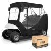 image10L0L Golf Cart Enclosure 2 Passenger for EZGO TXTWaterproof Portable Drivable Golf Cart Storage CoverTravel 4Sided EnclosureBlack