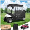 image10L0L Golf Cart Enclosure Fit for 2 Passengers EZGO TXT RXV600D Waterproof Snowproof Golf Buggy Keep Warm Cover 2 Door Zippers 4Side Clear Window and 4 Windproof Hooks Golf Cart Rain Cover BlackBlack